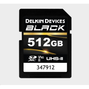 Delkin SDXC BLACK Rugged UHS-II R300/W250 (V90) 512GB (new)