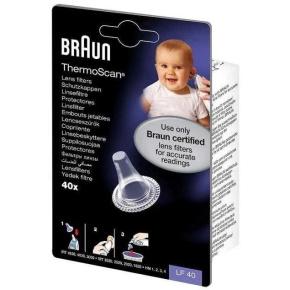 Braun LF40 ThermoScan náhradní krytky pro ušní teploměry, 40 kusů