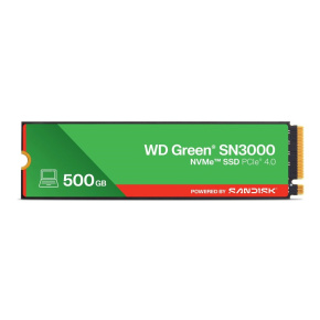 WD GREEN SSD 500GB SN3000 Powered by SanDisk, PCIe Gen4x4, M.2 2280, (R:5000/W:4100 MB/s) WD GREEN SSD 500GB SN3000 Powered by SanDisk, PCIe Gen4x4, M.2 2280, (R:5000/W:4100 MB/s)