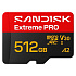 SanDisk micro SDXC Extreme PRO 512GB UHS-I U3 (250R/170W MB/s, UHS-I U3 V30) + adaptér
