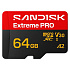 SanDisk micro SDXC Extreme PRO 64GB UHS-I U3 (200R/90W MB/s, UHS-I U3 V30) + adaptér
