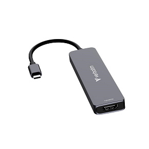 VERBATIM Dokovací stanice USB-C, 7v1, HDMI, USB-C PD, USB-C, 2xUSB 3.0, SD a microSD, šedá VERBATIM Dokovací stanice USB-C, 7v1, HDMI, USB-C PD, USB-C, 2xUSB 3.0, SD a microSD, šedá