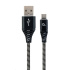 GEMBIRD CABLEXPERT USB 2.0 Kábel AM na typ C (AM/CM), 2 m, opletený, čiernobiely, blister, PREMIUM KVALITA