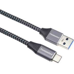 PREMIUMCORD USB-C na USB 3.0 A (USB 3.1 generácia 1, 3A, 5Gbit/s) 1m opletenie