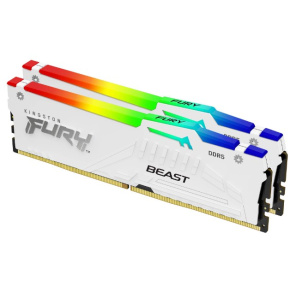 KINGSTON DIMM DDR5 (Kit of 2) FURY Beast White RGB EXPO 64GB 5200MT/s CL36