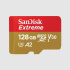 Karta SanDisk micro SDXC 128 GB Extreme (190 MB/s Class 10, UHS-I U3 V30) + adaptér