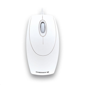 Koliesko myši CHERRY, USB, adaptér PS/2, káblové, biele