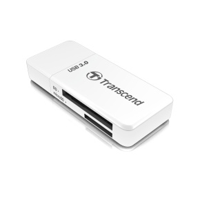 Čítačka kariet TRANSCEND F5, USB 3.0, biela