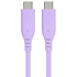 PREMIUMCORD Kabel USB-C na USB-C, 60W, 480Mbps, silikonový, fialový, 1,5m