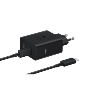 Samsung Dual USB-C 50W Cestovní nabíječka + USB-C Datový Kabel Black