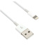 Kábel C-TECH USB 2.0 Nabíjací a synchronizačný kábel Lightning (IP5 a vyšší), 1 m, biely