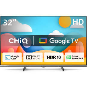 CHiQ L32M9PD TV 32" Powerbank, HD, smart, Google TV, Dolby Audio, dbx-tv, HDR 10 CHiQ L32M9PD TV 32" Powerbank, HD, smart, Google TV, Dolby Audio, dbx-tv, HDR 10
