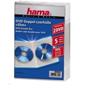 Obal na DVD Hama Slim 2, priehľadný, 5 ks