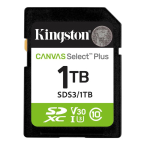 Kingston SDXC karta 1TB Canvas Select Plus, U1, V10, A1
