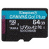 Kingston MicroSDXC karta 64GB Canvas Go! Plus, R:170/W:70MB/s, Class 10, UHS-I, U3, V30, A2