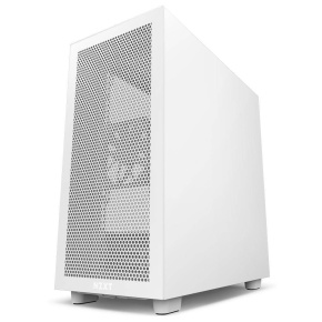 Skriňa NZXT H7 Flow edition / ATX / 2x120 mm ventilátor / USB-C / 2x USB / sklenená bočnica / sieťovaný panel / biela