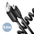 AXAGON BUMM-AM10TB, TWISTER kábel Micro USB USB-A, 0.6 m, USB 2.0, 2.4A, ALU, tpe, čierna