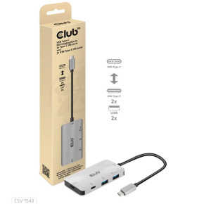 Club3D USB-C PD hub pre 2x USB-C 10G porty a 2x USB-A 10G porty