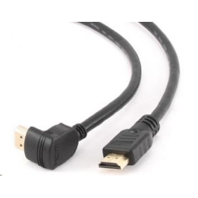 Kábel GEMBIRD HDMI na HDMI 4.5 m, 90° konektor (v1.4, M/M, pozlátené kontakty, tienené)