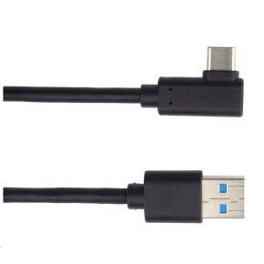 PREMIUMCORD Kábel USB typ C/M so zahnutým konektorom 90° - USB 3.0 A/M, 2m