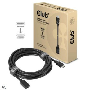 Club3D HDMI predlžovací kábel 4K60HZ (M/F), 5 m, čierny, 26 AWG