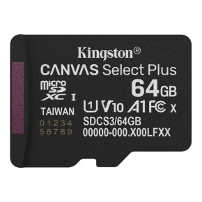 Kingston MicroSDXC karta 64GB Canvas Select Plus, U1, V10, A1