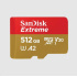 Karta SanDisk micro SDXC 512GB Extreme (190 MB/s Class 10, UHS-I U3 V30) + adaptér