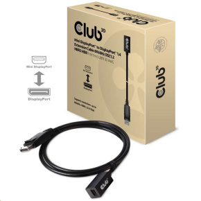 Club3D Mini DisplayPort kábel 1.4 na DisplayPort 8K 60Hz DSC 1.2 HBR3 HDR obojsmerný (F/M), 1m