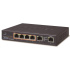 Planet GSD-604HP Switch, 55W, ext.zdroj, kov, fanless