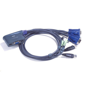 ATEN KVM prepínač 2-portový VGA KVMP USB2.0, mini, audio, 0,9 m káble