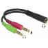 Adaptér PREMIUMCORD 4-pólový jack3,5 mm pre slúchadlá a mikrofón, 30 cm