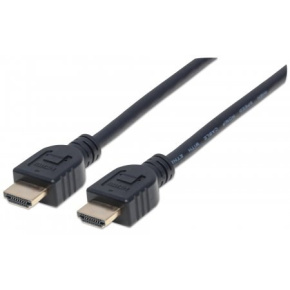 MANHATTAN Nástenný vysokorýchlostný kábel CL3 HDMI s Ethernetom, HEC, ARC, 3D, 4K, tienený, 8 m, čierny