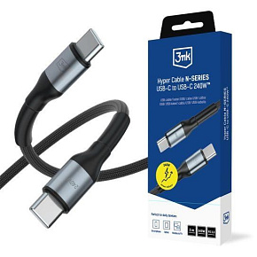 3mk Hyper Cable N-SERIES C to C 3m PD 3.0  QC 3.0 48V/5A 240W Black