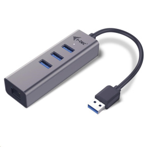 iTec USB 3.0 Kovový HUB 3 porty + adaptér Gigabit Ethernet