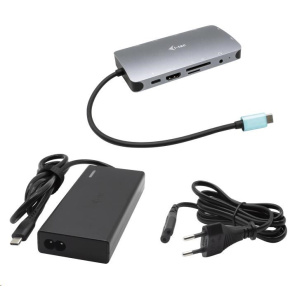 i-tec USB-C Metal Nano Dock HDMI/VGA s LAN + PD 100 W + napájací zdroj 77W (PD 65W)