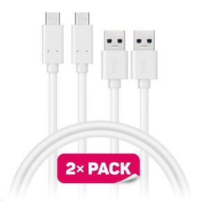 CONNECT IT Wirez USB-C (typ C) -> USB-A, USB 3.1 Gen 1, biely, 1 m (2 ks v balení) CONNECT IT Wirez USB-C (typ C) -> USB-A, USB 3.1 Gen 1, biely, 1 m (2 ks v balení)