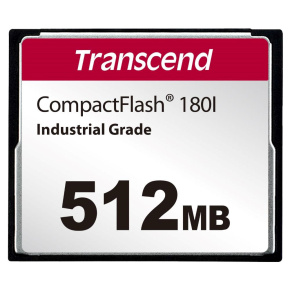TRANSCEND CompactFlash Card CF180I, 512MB, SLC mode WD-15, Wide Temp.