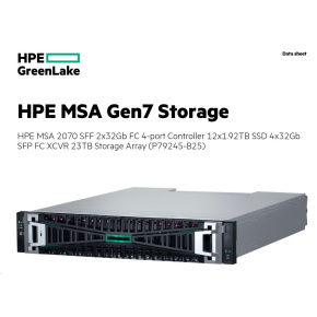 HPE MSA 2070 SFF 2x32Gb FC 4-port Controller 12x1.92TB SSD 4x32Gb SFP FC XCVR 23TB Storage Array Smart Choice