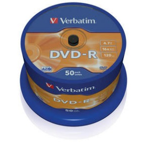 VERBATIM DVD-R(50-balenie)Vreteno/bežný maloobchod/16x/4.7GB