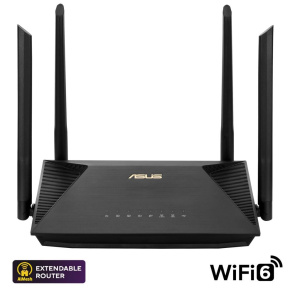 ASUS RT-AX53U UK (AX1800) WiFi 6 Extendable Router, AiMesh, 4G/5G Mobile Tethering