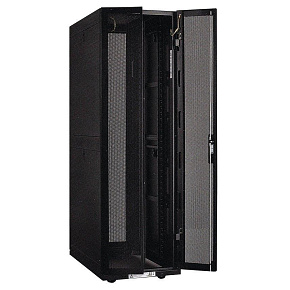 XtendLan 19" stojanový rozvaděč 42U 600x1000, nosnost 800kg, perforované dveře i záda, kolečka, rozložený, černý XtendLan 19" stojanový rozvaděč 42U 600x1000, nosnost 800kg, perforované dveře i záda, kolečka, rozložený, černý