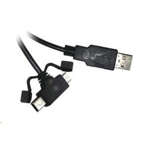 Kábel USB PREMIUMCORD 2.0 A - microUSB/miniUSB 5pin 2m (F/F)
