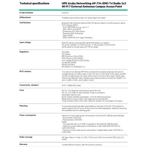 HPE Aruba Networking AP-734 (RW) Tri Radio 2x2 Wi-Fi 7 External Antennas Campus Access Point