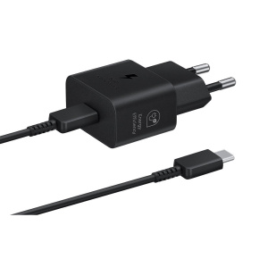 Samsung síťová nabíječka EP-T2510XBE + kabel USB-C, 25W, černá