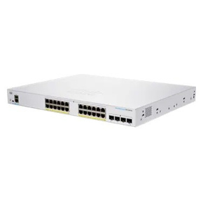 Prepínač Cisco CBS250-24P-4G, 24xGbE RJ45, 4xSFP, bez ventilátora, PoE+, 195W - REFRESH