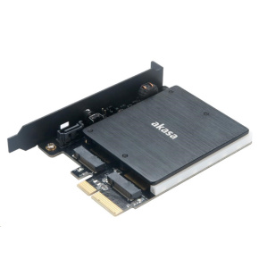 Adaptér AKASA pre M.2 PCIe a M.2 SATA s RGB LED a chladičom