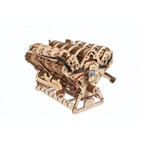 Ugears 3D dřevěné mechanické puzzle Motor V8