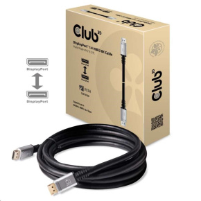 Club3D DisplayPort kábel 1.4, HBR3, 8K60Hz (M/M), strieborné svorky, 4m