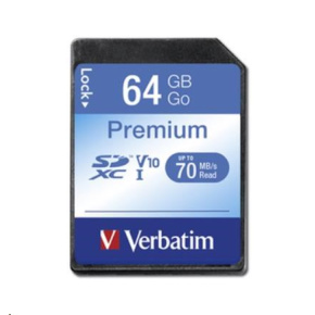 Karta VERBATIM SDXC 64GB Class 10, UHS-1 (R:70/W:10 MB/s)