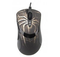 A4tech XL-747H, herná myš, ANTI-VIBRATE, 3600DPI, hnedá s motívom pavúka